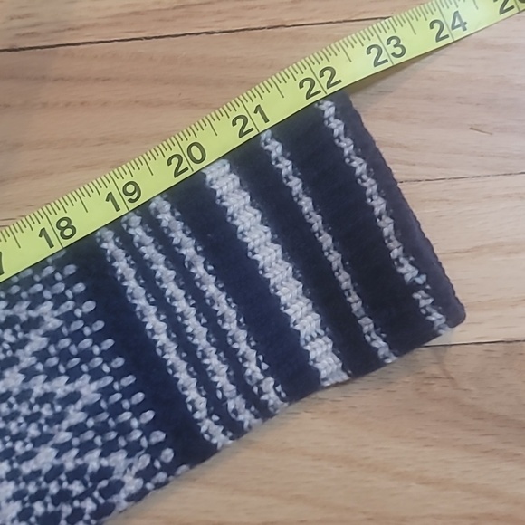 Madewell 100% merino wool blue off white button front cardigan size M ski winter - Picture 11 of 15